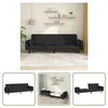 The Living Store Schlafsofa 2-Sitzer mit 2 Kissen Schwarz Produktbild-Vorschau 1