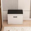 Rangement pour chaussures blanc avec siège et trou de Voir les images du produit 4