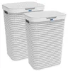 Rotho 2er-Set Wäschesammler 55 L Country  - Wäschekorb groß Produktbild-Vorschau 1