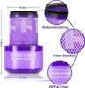 A diagram showing a vacuum cleaner filter with dimensions and close-up views of its components. Produktbild-Vorschau