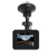 A black dashcam mounted on a windshield suction cup mount. Voir les images du produit