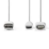 Nedis CCGP39400WT10, 1 m, USB A, Micro-USB B, Weiß Produktbild-Vorschau 2