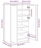 vidaXL Botník biely 59x35x100,5 cm materiál na báze dreva Náhľad obrázku produktu 8