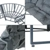 A collage of four close-up images showing details of a dark gray outdoor lounge set. Anteprima dell’immagine prodotto