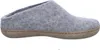 A side view of a grey felt slipper with a brown sole. Produktbild-Vorschau