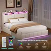 Letto imbottito 140x200 cm con vano contenitore idraulico, Anteprima dell’immagine prodotto 1