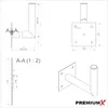 PremiumX 25-30cm Wandhalter Stahl verzinkt Ø 48mm Winkel Produktbild-Vorschau 3