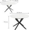 tavolo da pranzo allungabile Vicco Loyd Bianco/nero 120 x Anteprima dell’immagine prodotto 3