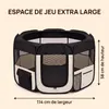 IvoQ Parc pliable pour chiot avec toit – 114 x 114 x 58 cm Voir les images du produit 2
