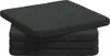 A stack of black seat cushions. Podgląd zdjęcia produktu