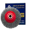 6x Rundbürste 100mm Bürste gewellt Drahtbürste Produktbild-Vorschau 2