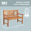 Gartenbank Teakholz 120 cm mit Motiv-Rückenlehne – massiv, Produktbild-Vorschau 3