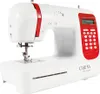 A white and red sewing machine is shown against a white background. Produktbild-Vorschau