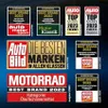 A collage of various awards and accolades for automotive brands and products, primarily in German. Produktbild-Vorschau