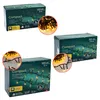 A collage of three product packaging boxes for string lights, each with a circular inset showing a close-up of the lights. Produktbild-Vorschau