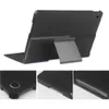 A tablet case with a stand, shown from the back and with close-up views of its details. Produktbild-Vorschau