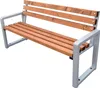 Moderne Bank aus Holz und Stahl, mit Rückenlehne, Braun, Produktbild-Vorschau 4