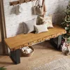 Banc d'entrée en bois massif Wanbor, 120 cm, style Voir les images du produit 6