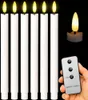 6er Set Echtwachs LED Stabkerzen 25 cm in Weiß, warmweiß Produktbild-Vorschau 1