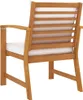 Rear view of a wooden chair with a white cushion. Náhľad obrázku produktu