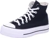 A black Converse Chuck Taylor All Star high-top sneaker with a white platform sole and white laces, shown against a white background. Voir les images du produit