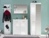 A modern entryway furniture set against a light blue wall. Produktbild-Vorschau