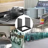 Collage of images showing a windshield rack in different settings, including a truck bed, a warehouse, and a car repair shop. Voir les images du produit