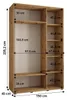 A diagram of a wardrobe with dimensions indicated. Produktbild-Vorschau