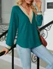 ASKSA Damen V-Ausschnitt Langarm T-Shirt Elegant Produktbild-Vorschau 3