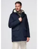 Parka larga para hombre con forro de piel sintética - Azul Vista previa de la imagen del producto 1