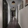 Plafondlamp, zwart, met gouden stoffen kap, E27 fitting, 30 Productafbeelding-voorbeeld 6