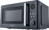 A dark gray Medion microwave oven is shown against a light gray background. Voir les images du produit