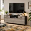 TV-Lowboard 160x40x68cm Schwarz & Grau Holzoptik, Produktbild-Vorschau 1