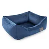 Premium Hundebett Velvet Blau S – 63x55x19 cm | Weiches Produktbild-Vorschau 3