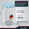 50x WELLGRO Einmachgläser 550ml – Schraubdeckel TO82 Produktbild-Vorschau 4
