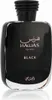 A black perfume bottle with gold lettering on a white background. Anteprima dell’immagine prodotto