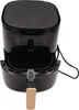 A black Philips air fryer with its basket partially open, shown against a white background. Produktbild-Vorschau