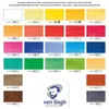 A grid of watercolor paint swatches with color names and numbers, along with a Van Gogh logo. Produktbild-Vorschau