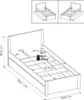 Bett 90x200cm, weiß Eiche, AMANTEA-129 Produktbild-Vorschau 6