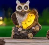 HI LED-Solar Eule mit 3 Küken Gartenfigur mit warmweiße Produktbild-Vorschau 2