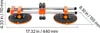 A product shot of a seam setter with dimensions indicated. Voir les images du produit