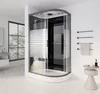 A modern bathroom with a complete shower cabin, sink, and window. Anteprima dell’immagine prodotto