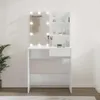 toaletný stolík vidaXL s LED diódou s vysokým leskom biely Náhľad obrázku produktu 2