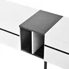 A close-up view of a modern white and gray TV stand with open compartments. Anteprima dell’immagine prodotto