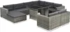 vidaXL 10-tlg. Garten-Lounge-Set mit Auflagen Poly Rattan Produktbild-Vorschau 7