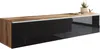 A modern TV lowboard with a wood-look top and black high-gloss front, displayed against a white background. Anteprima dell’immagine prodotto