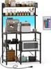 A kitchen shelf unit with various appliances and kitchenware displayed on it. Náhled obrázku produktu