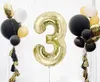 Balon foliowy, cyfra 3, złota, szampańska, 85 cm Podgląd zdjęcia produktu 2