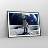 Gerahmtes Poster - Schwarzer Rahmen - Astronaut Mond Erde Produktbild-Vorschau 8
