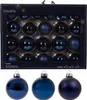 21er Set Glas Weihnachtskugeln, Marineblau, 5/6/7 cm, Matt Produktbild-Vorschau 1